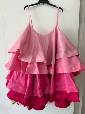 Tiered Ruffle Mini Dress in Pink